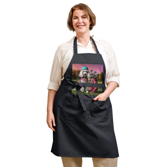 Poodle Golfer- Organic cotton apron v5