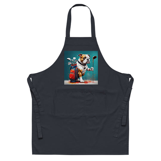 Bulldog Golfer- Organic cotton apron