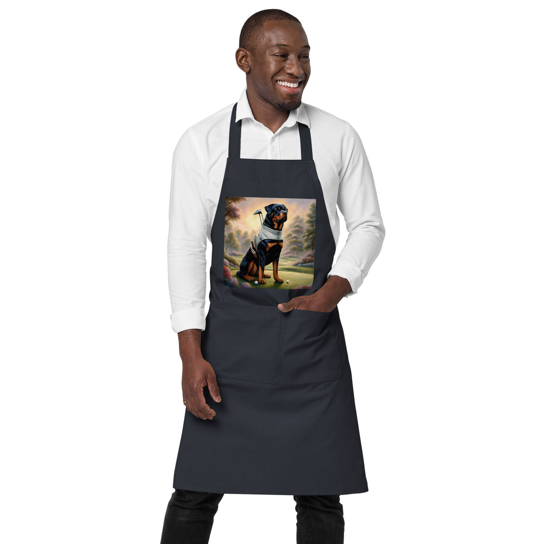 Rottweiler Golfer- Organic cotton apron v3