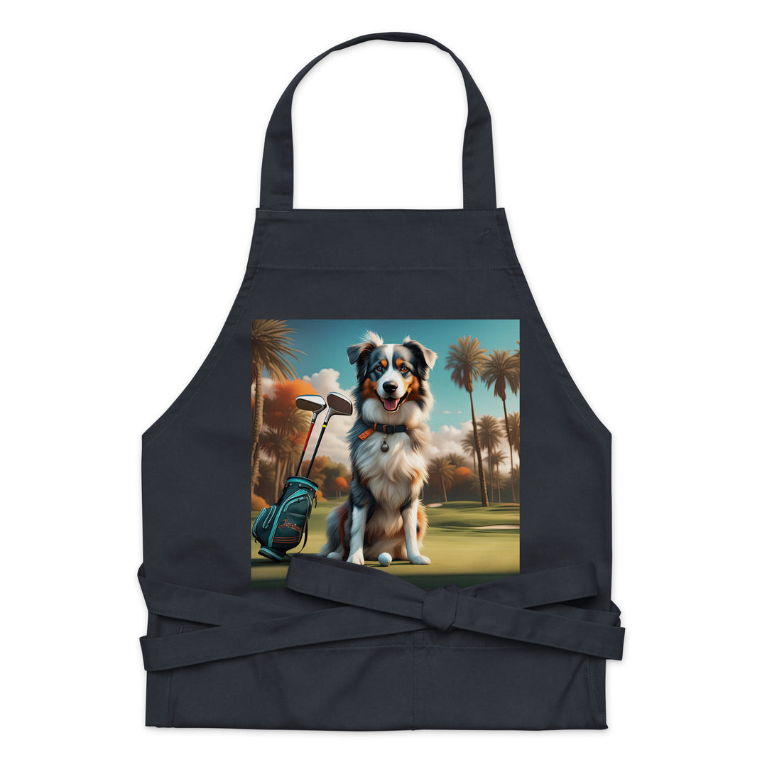 Australian Shepherd Golfer- Organic cotton apron v2