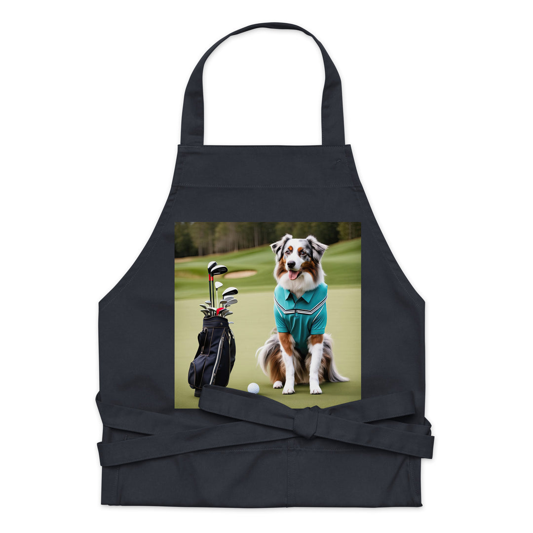 Australian Shepherd Golfer- Organic cotton apron v4