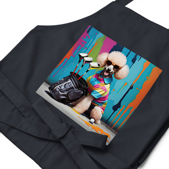 Poodle Golfer- Organic cotton apron v4