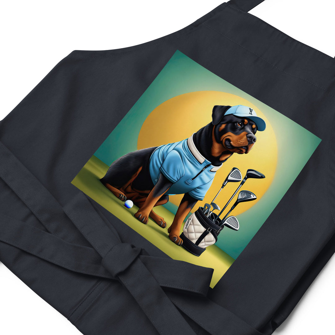 Rottweiler Golfer- Organic cotton apron v2