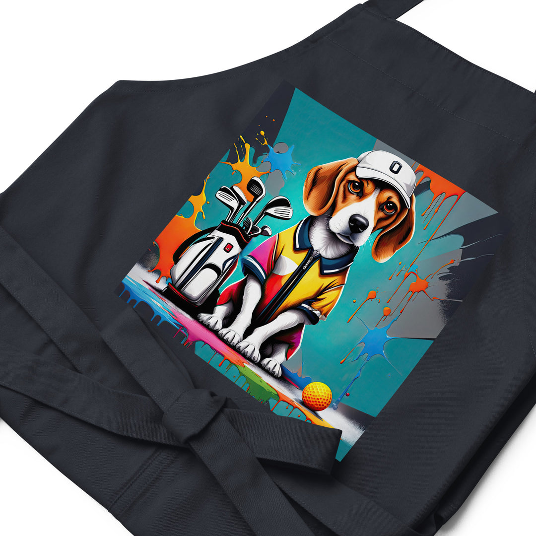 Beagle Golfer- Organic cotton apron v4