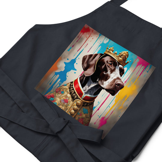 German Shorthaired Pointer Golfer- Organic cotton apron v2