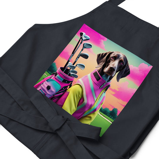 German Shorthaired Pointer Golfer- Organic cotton apron v3