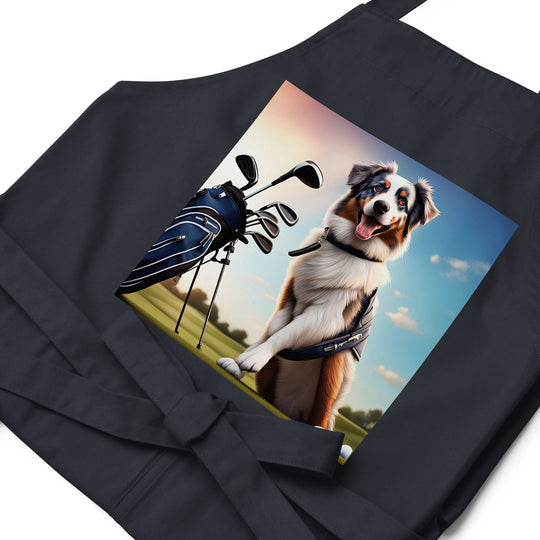 Australian Shepherd Golfer- Organic cotton apron