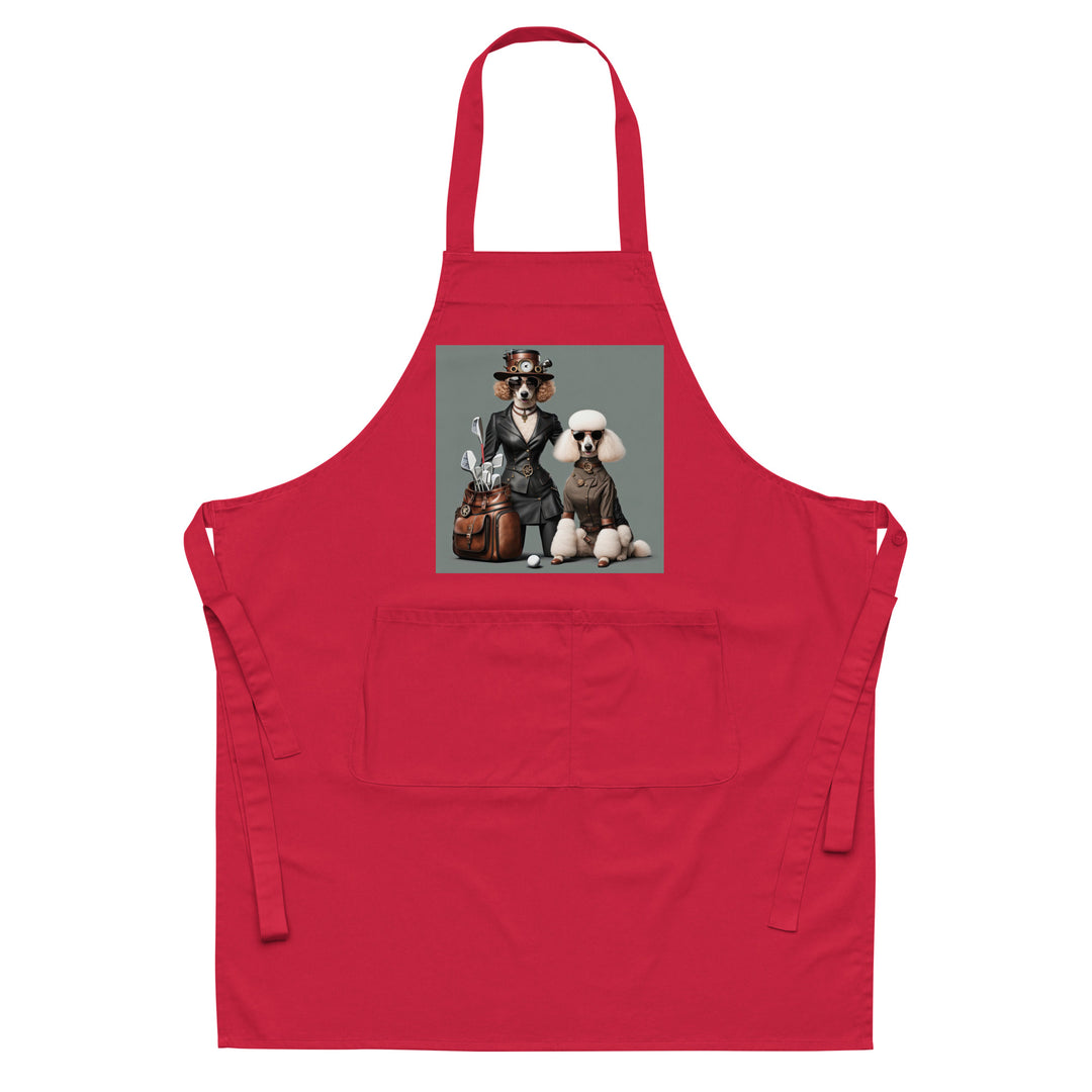 Poodle Golfer- Organic cotton apron v2