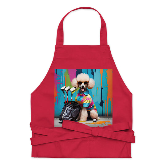 Poodle Golfer- Organic cotton apron v4