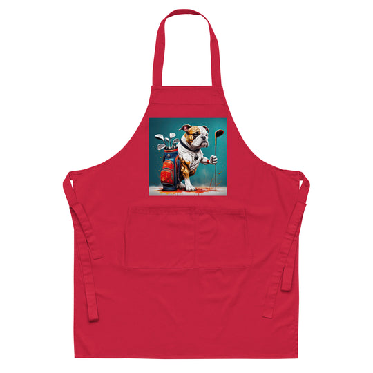 Bulldog Golfer- Organic cotton apron