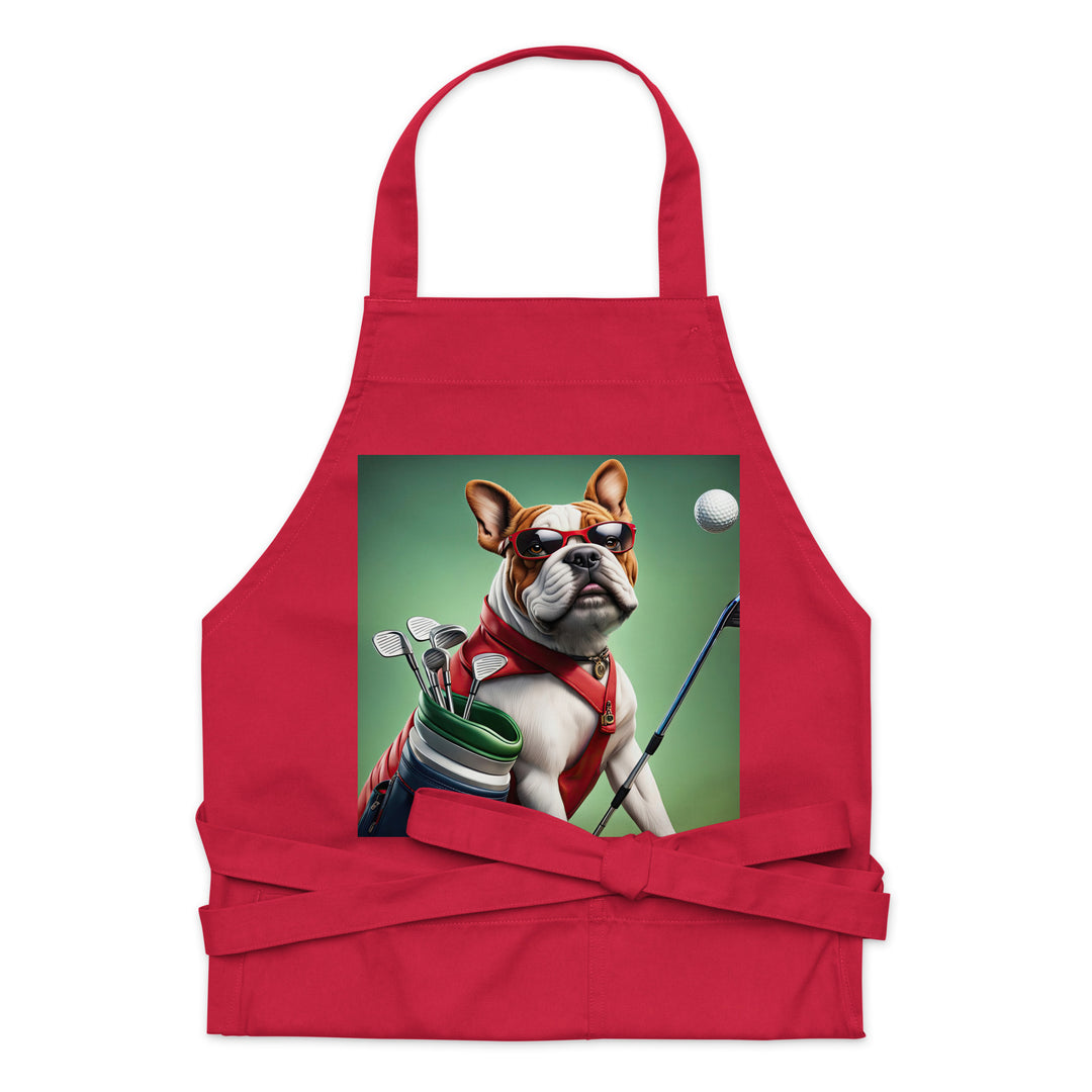 Bulldog Golfer- Organic cotton apron v2