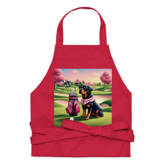 Rottweiler Golfer- Organic cotton apron