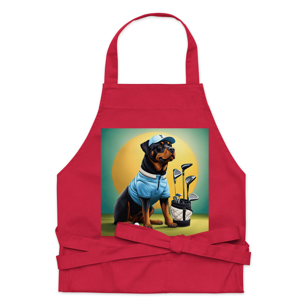 Rottweiler Golfer- Organic cotton apron v2