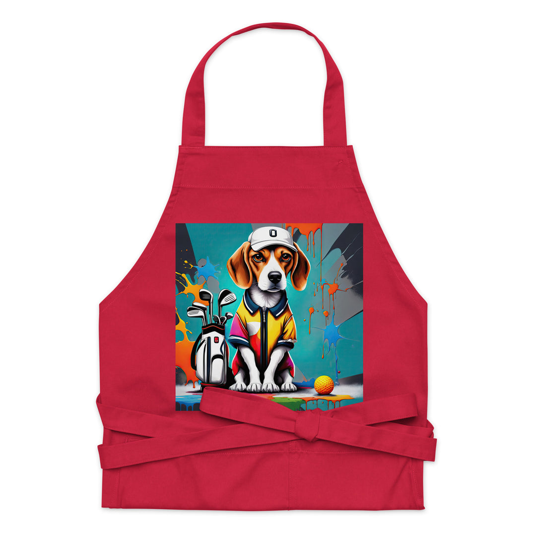 Beagle Golfer- Organic cotton apron v4