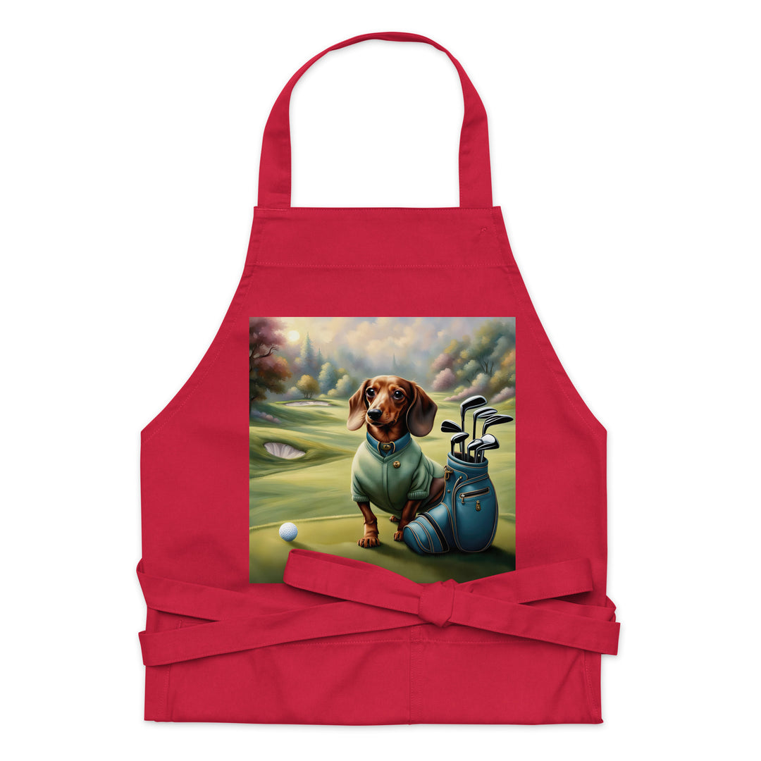 Dachshund Golfer- Organic cotton apron