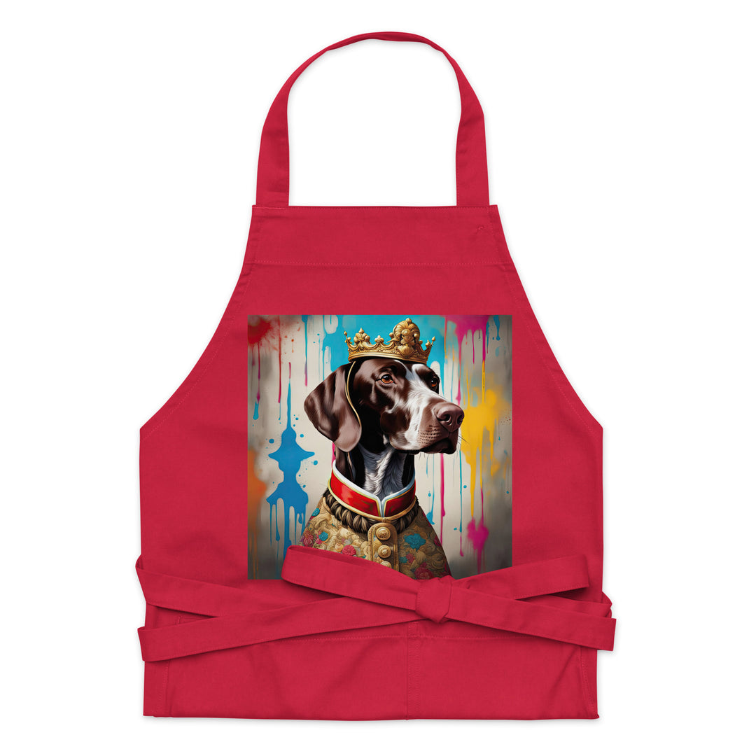 German Shorthaired Pointer Golfer- Organic cotton apron v2