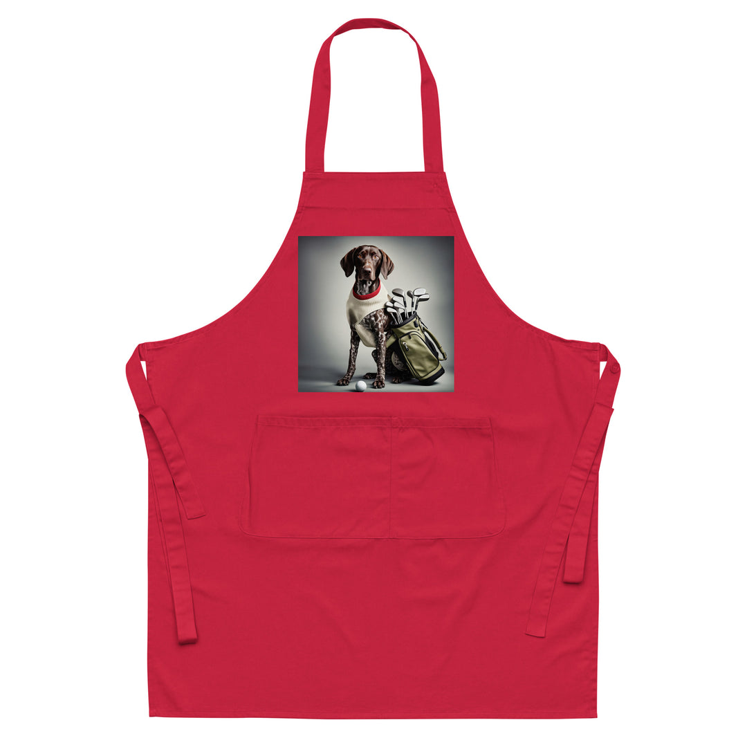 German Shorthaired Pointer Golfer- Organic cotton apron v4