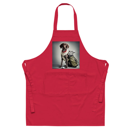 German Shorthaired Pointer Golfer- Organic cotton apron v4