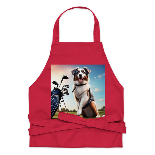 Australian Shepherd Golfer- Organic cotton apron