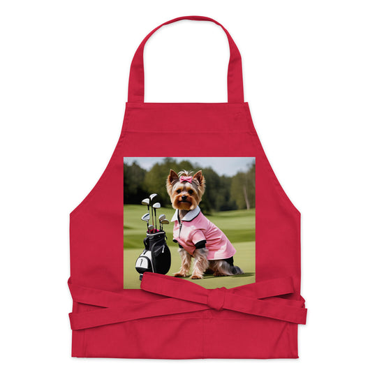 Yorkshire Terrier Golfer- Organic cotton apron v2