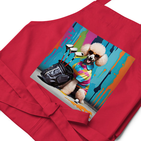 Poodle Golfer- Organic cotton apron v4