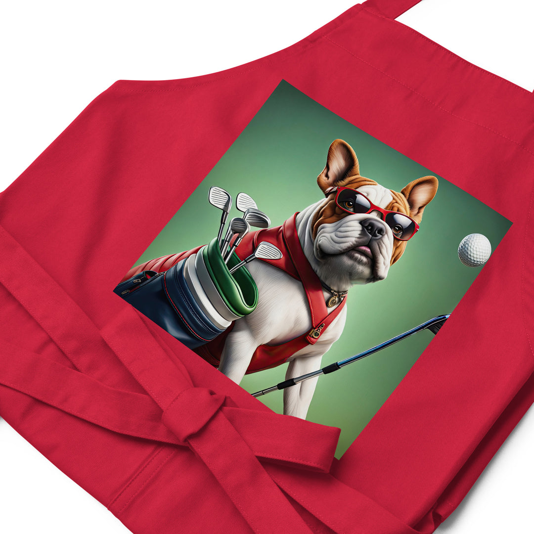 Bulldog Golfer- Organic cotton apron v2