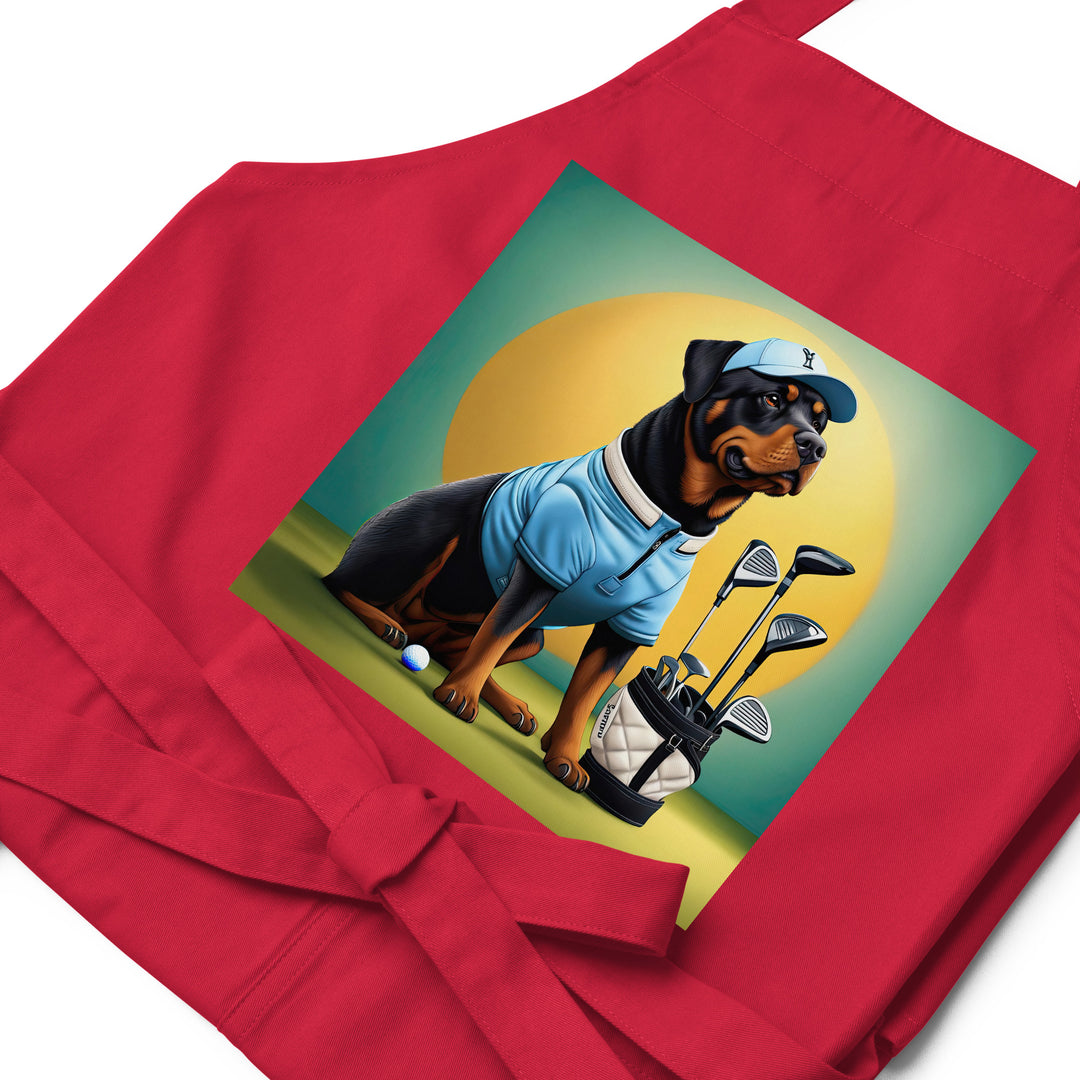 Rottweiler Golfer- Organic cotton apron v2