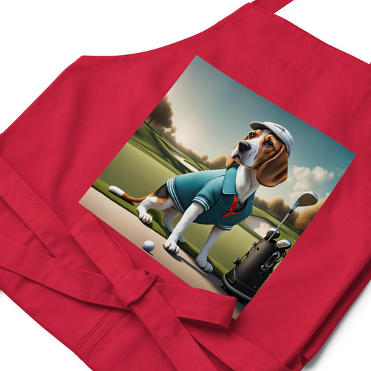 Beagle Golfer- Organic cotton apron v2