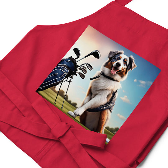 Australian Shepherd Golfer- Organic cotton apron