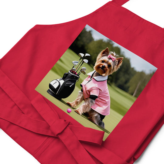 Yorkshire Terrier Golfer- Organic cotton apron v2
