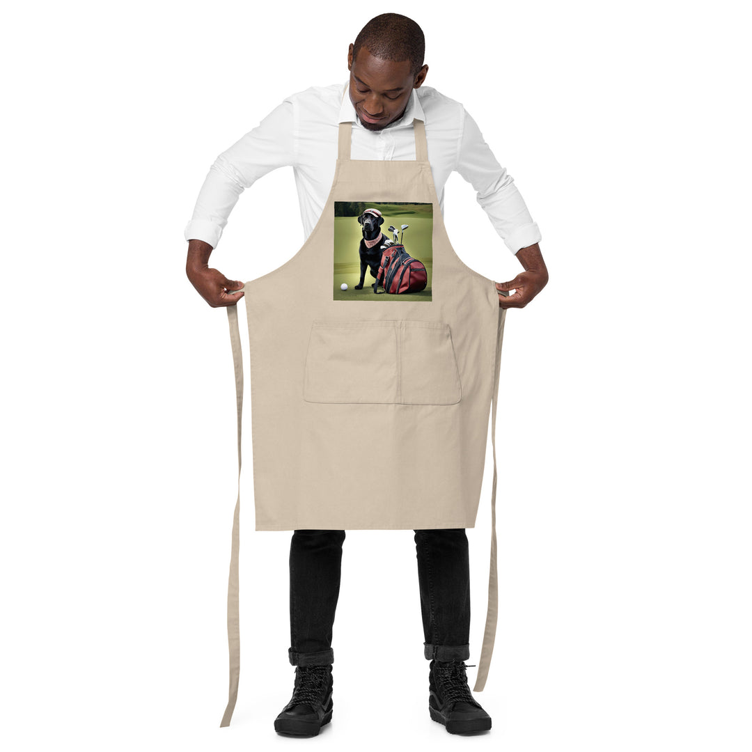 Golden Retriever Golfer- Organic cotton apron