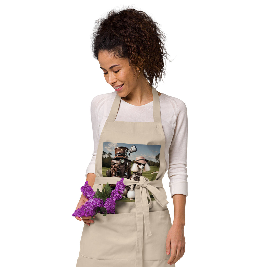 Poodle Golfer- Organic cotton apron v3