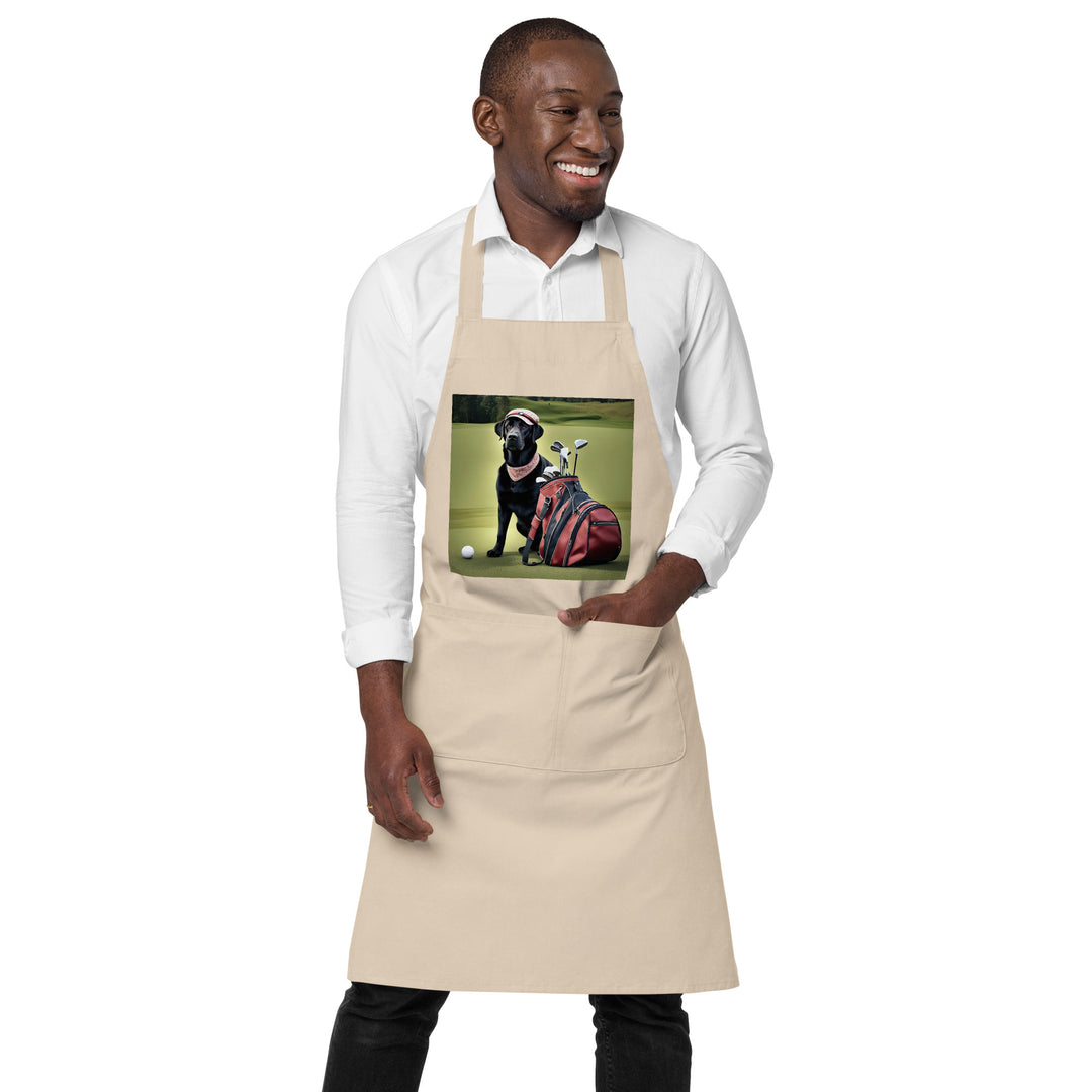 Golden Retriever Golfer- Organic cotton apron