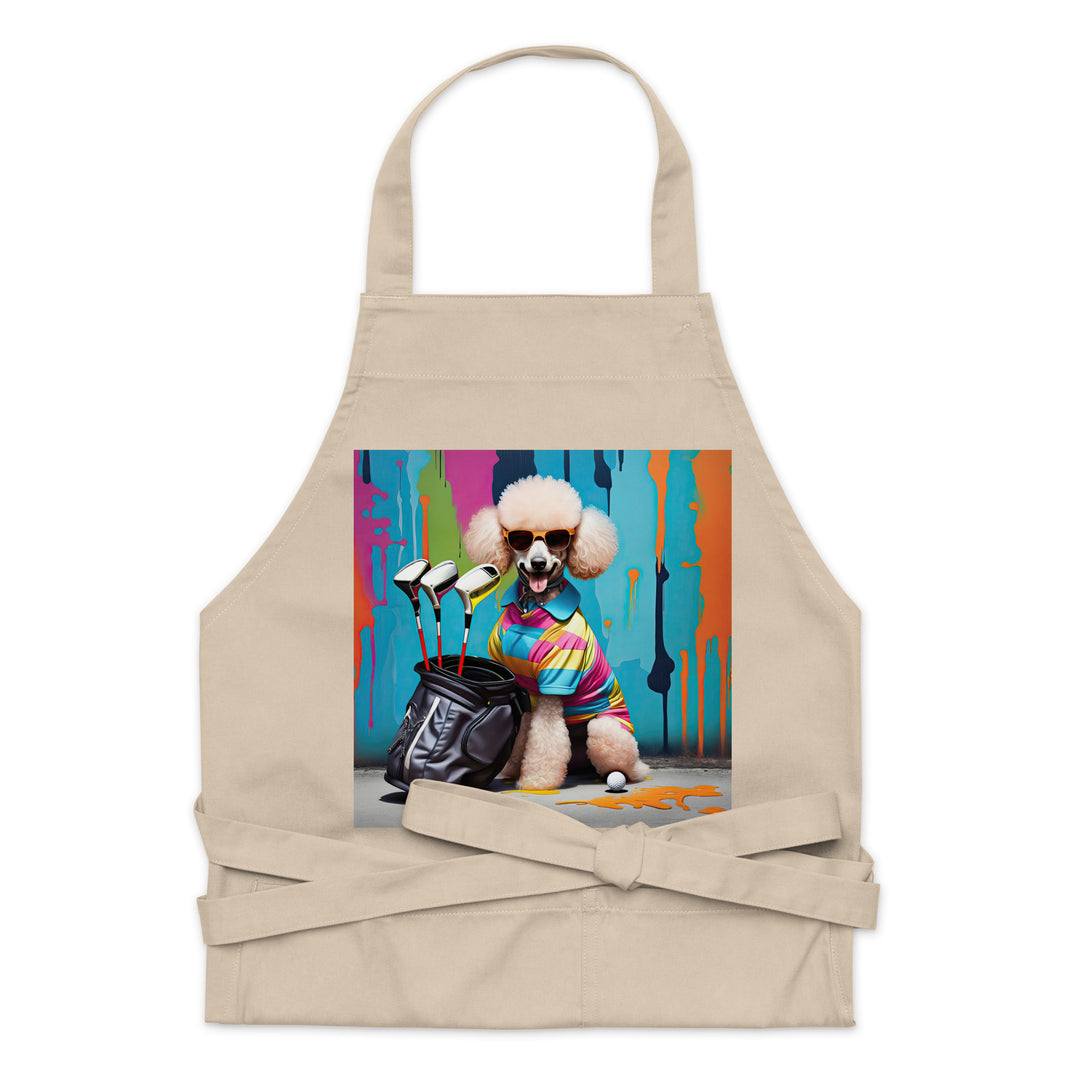 Poodle Golfer- Organic cotton apron v4