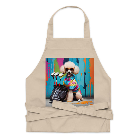 Poodle Golfer- Organic cotton apron v4