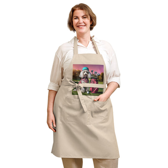 Poodle Golfer- Organic cotton apron v5