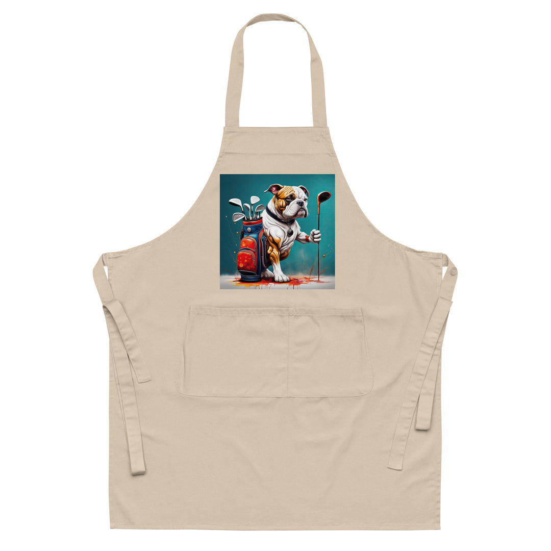 Bulldog Golfer- Organic cotton apron