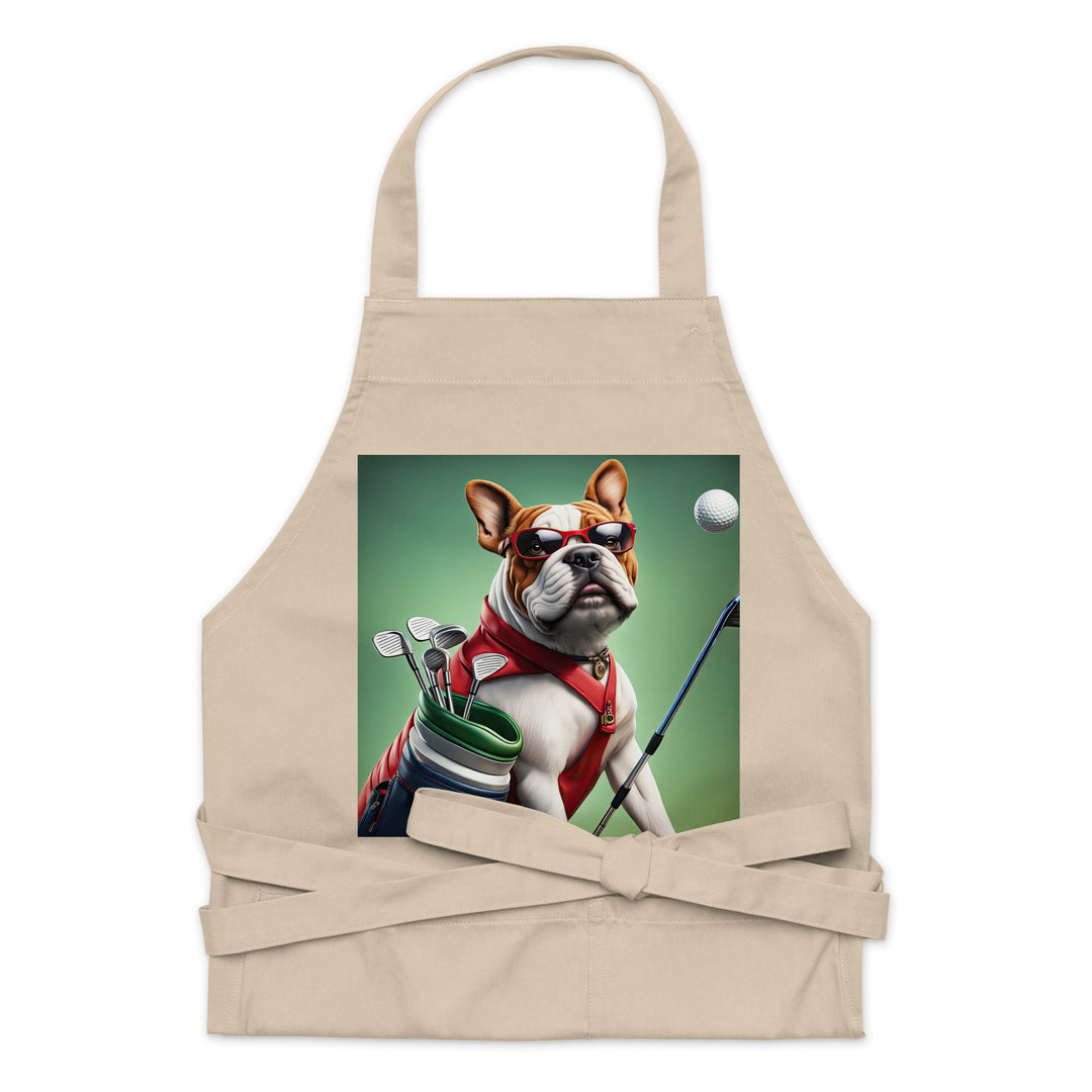 Bulldog Golfer- Organic cotton apron v2