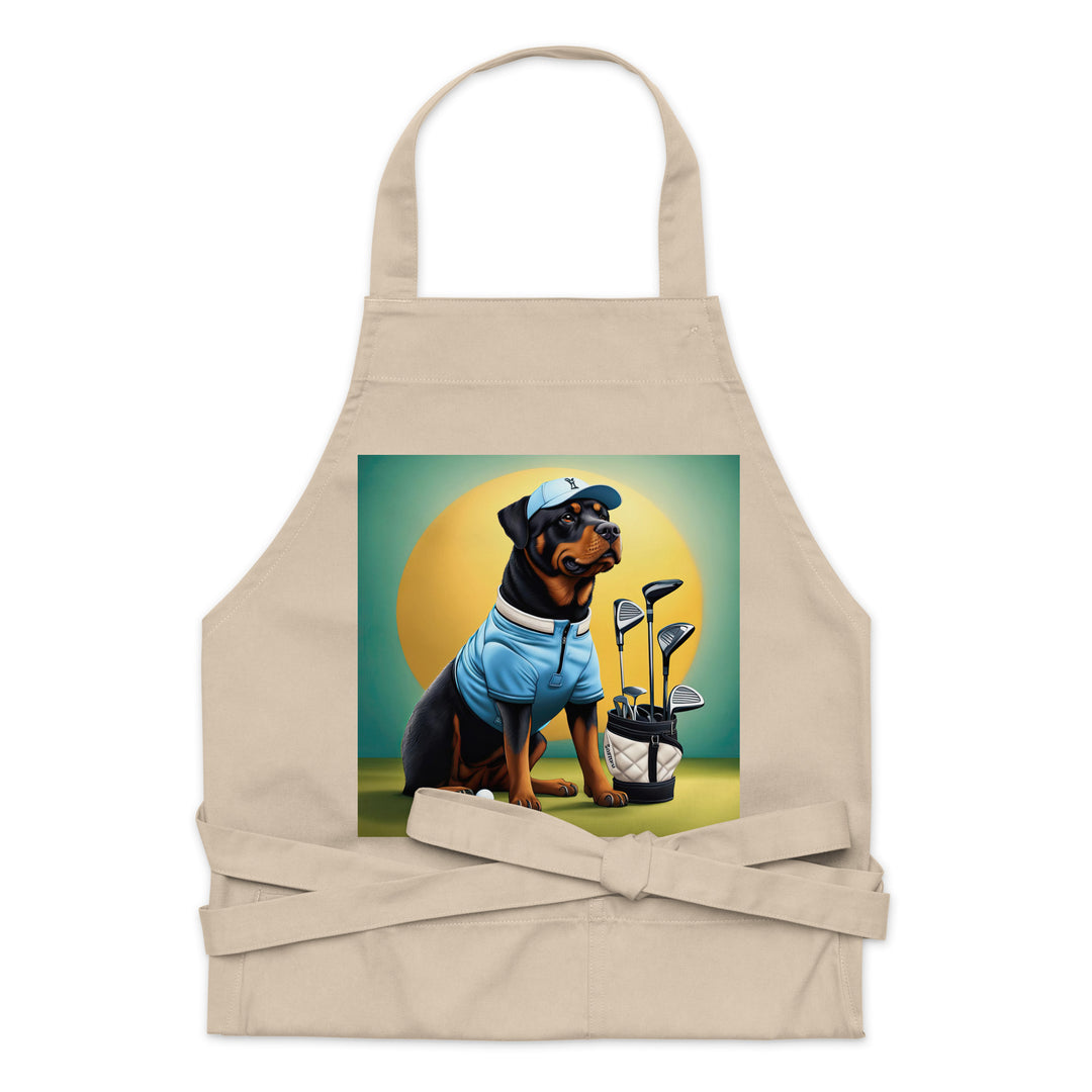 Rottweiler Golfer- Organic cotton apron v2