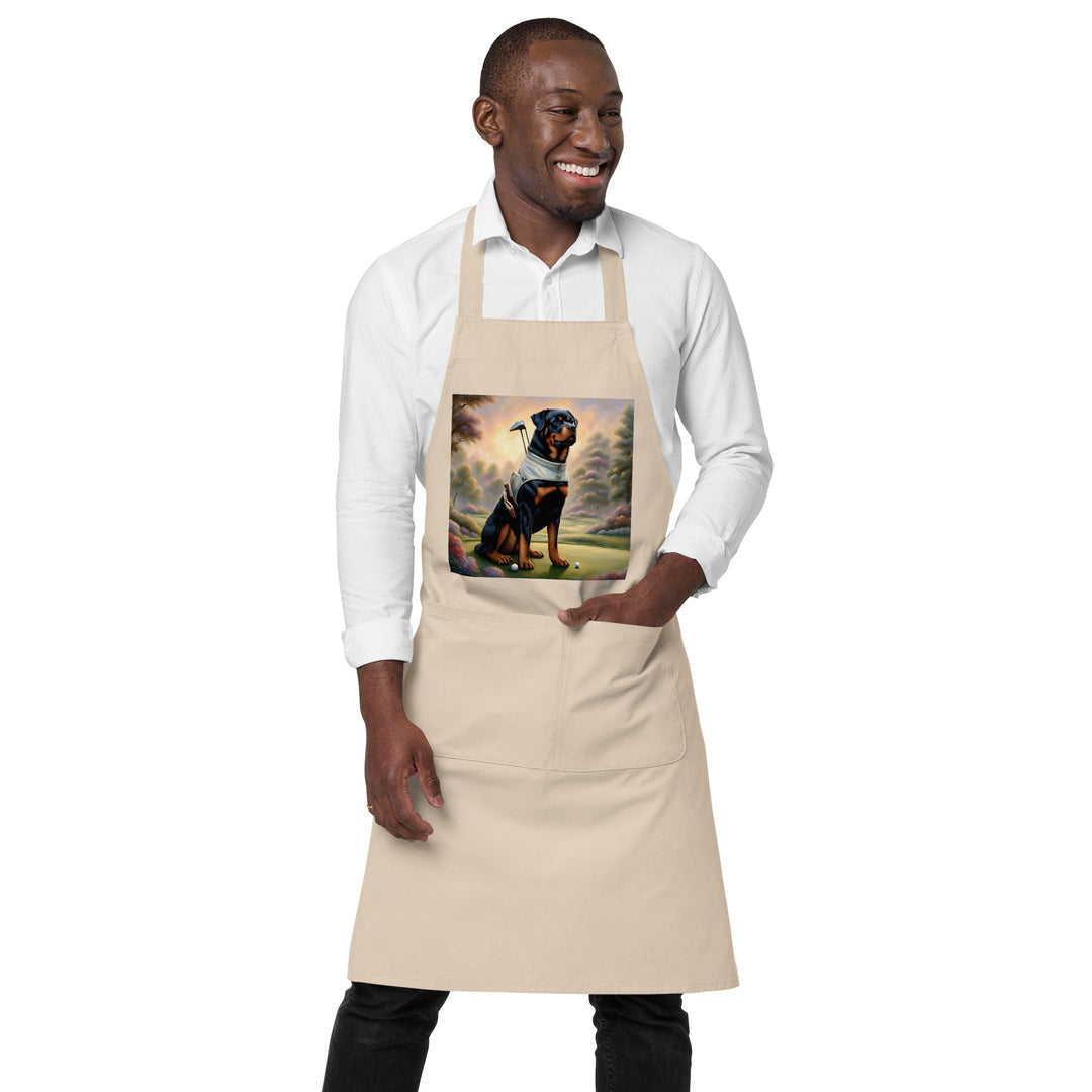 Rottweiler Golfer- Organic cotton apron v3