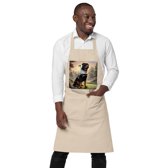 Rottweiler Golfer- Organic cotton apron v3