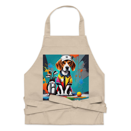 Beagle Golfer- Organic cotton apron v4