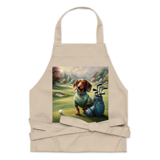 Dachshund Golfer- Organic cotton apron