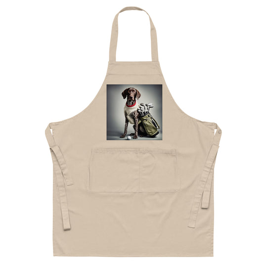 German Shorthaired Pointer Golfer- Organic cotton apron v4