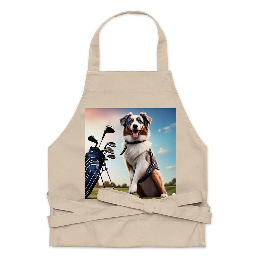 Australian Shepherd Golfer- Organic cotton apron