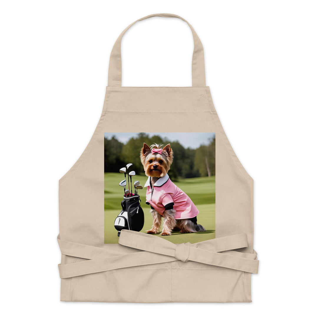 Yorkshire Terrier Golfer- Organic cotton apron v2