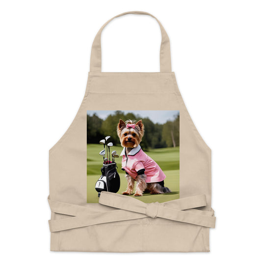 Yorkshire Terrier Golfer- Organic cotton apron v2