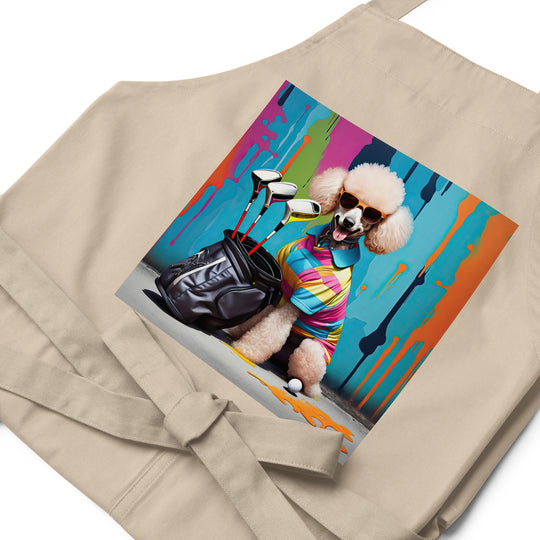 Poodle Golfer- Organic cotton apron v4