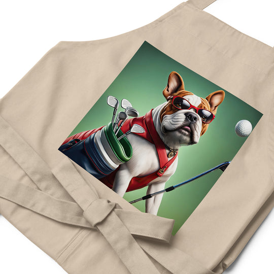 Bulldog Golfer- Organic cotton apron v2