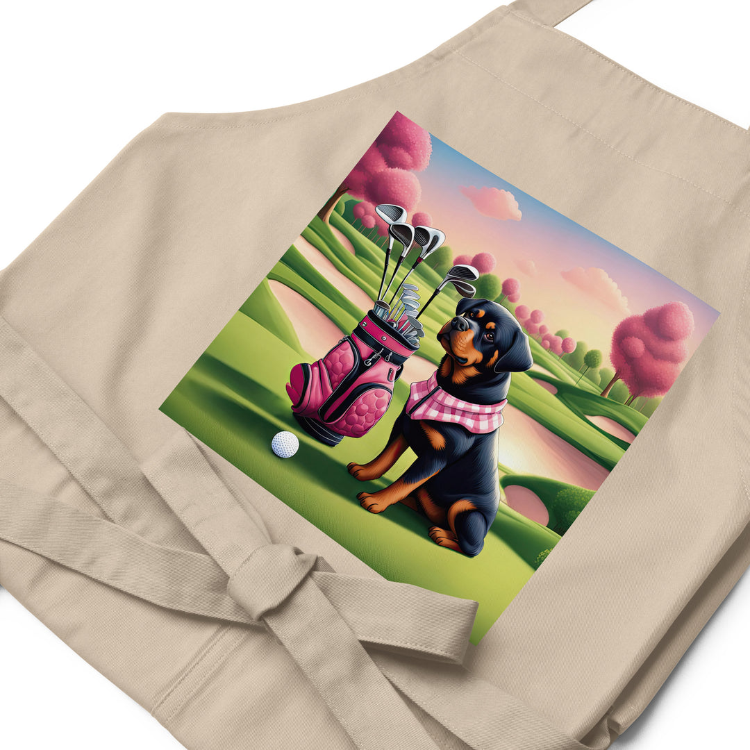 Rottweiler Golfer- Organic cotton apron